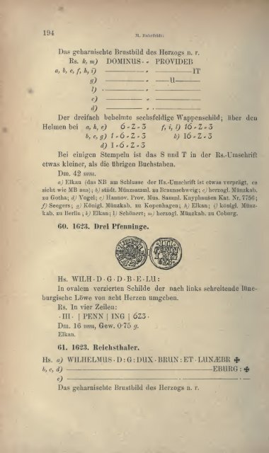 Numismatische Zeitschrift - Medievalcoinage.com