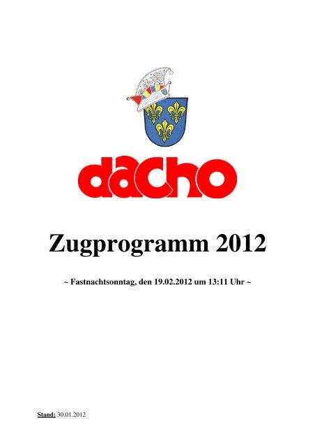 Zugprogramm 2012 - Dacho