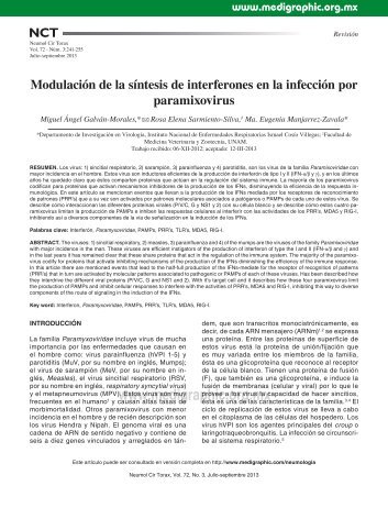 Modulación de la síntesis de interferones en la ... - edigraphic.com