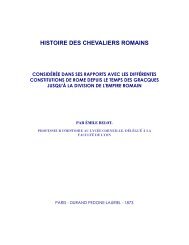 HISTOIRE DES CHEVALIERS ROMAINS - L'Histoire antique des ...