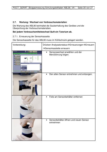 Schulungsleitfaden Blutgasmessung - in der Universitätsmedizin ...