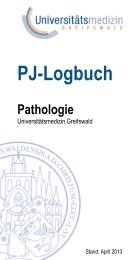 PJ-Logbuch Pathologie - in der Universitätsmedizin Greifswald