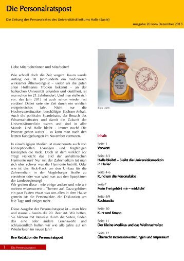 Ausgabe vom Dezember 2013 - Medizinische Fakultät der Martin ...
