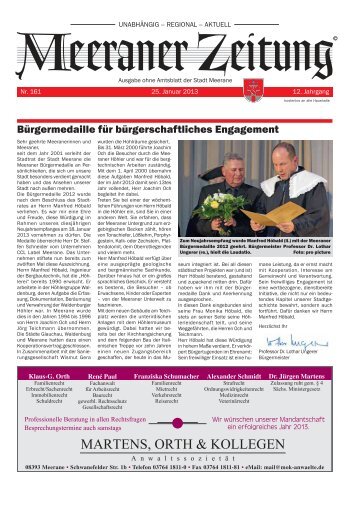 BÃ¼rgermedaille fÃ¼r bÃ¼rgerschaftliches Engagement - Meerane ...