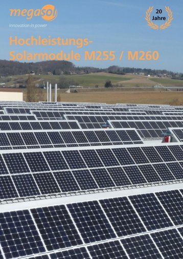 Hochleistungs- Solarmodule M255 / M260 - Megasol
