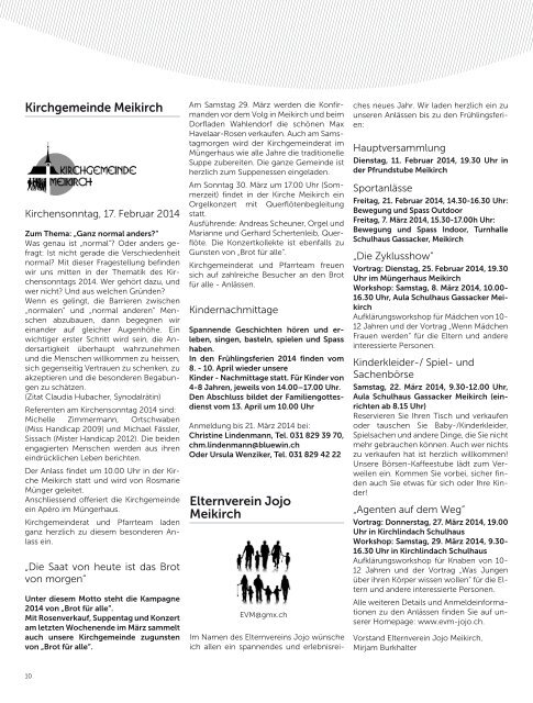 Nr.1 - 31. Januar 2014 - Meikirch