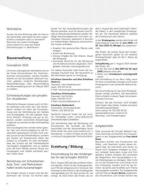 Nr.1 - 31. Januar 2014 - Meikirch