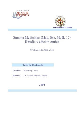 Summa Medicinae (Mad. Esc. M. II. 17) - Biblioteca Virtual Miguel de ...