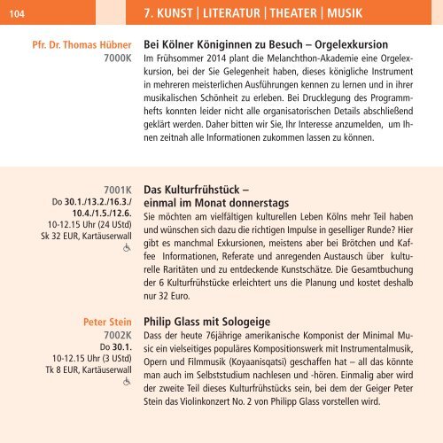 Programm 1|2014 - Melanchthon-Akademie