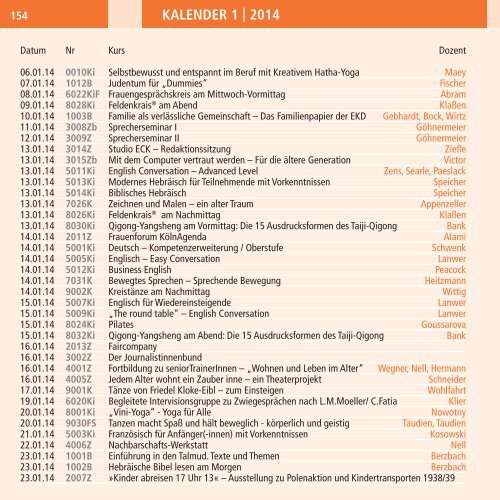 Programm 1|2014 - Melanchthon-Akademie