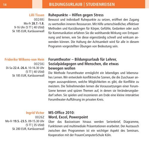 Programm 1|2014 - Melanchthon-Akademie
