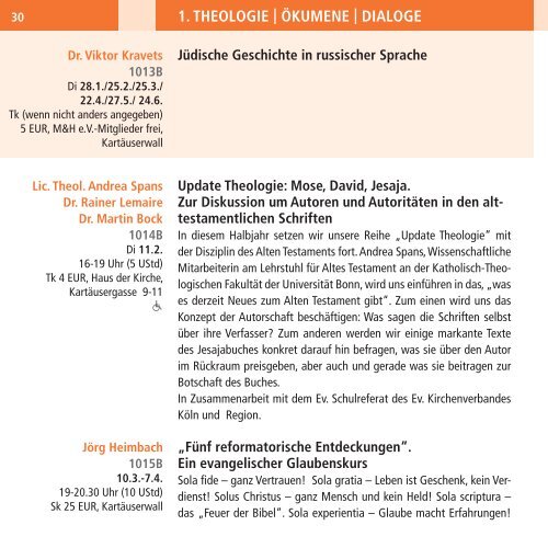 Programm 1|2014 - Melanchthon-Akademie