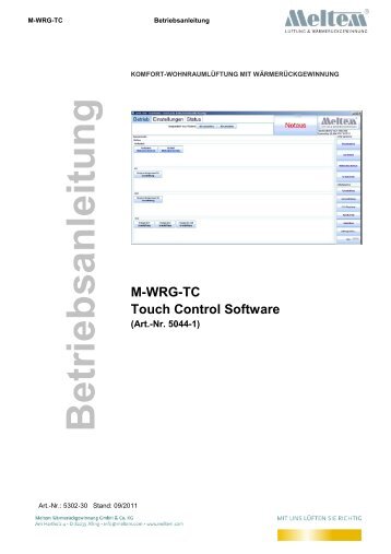 Touchcontrol Betriebsanleitung - Meltem