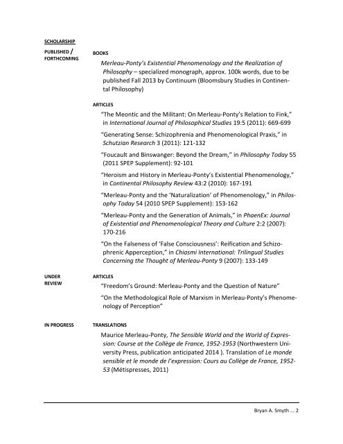 Curriculum Vitae - University of Memphis