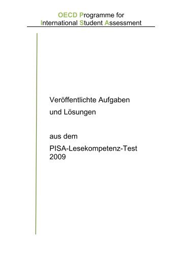 Veröffentlichte Aufgaben und Lösungen aus dem PISA ...