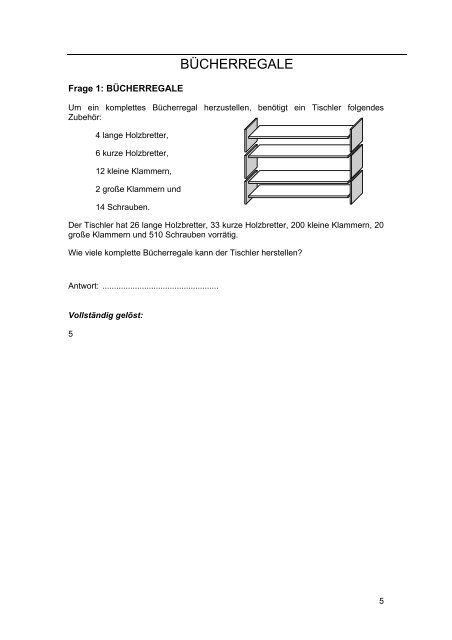 Veröffentlichte Aufgaben und Lösungen aus den PISA-Mathematik ...