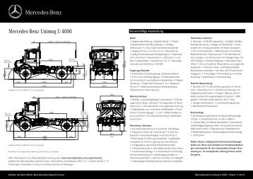 Datenblatt Unimog U 4000 Euro 5 - Mercedes-Benz Schweiz