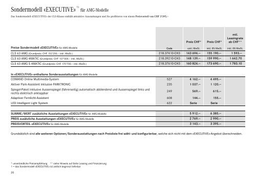 Download Preisliste CLS gÃ¼ltig ab 15.01.2014 (PDF) - Mercedes-Benz