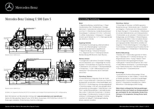 Datenblatt Unimog U 500 Euro 5 - Mercedes-Benz