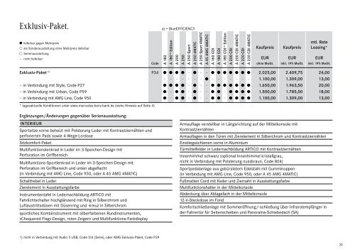 Download Preisliste A-Klasse - Mercedes-Benz Deutschland