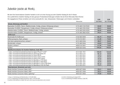 Download Preisliste A-Klasse - Mercedes-Benz Deutschland