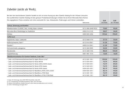 Download Preisliste E-Klasse Limousine - Mercedes-Benz ...