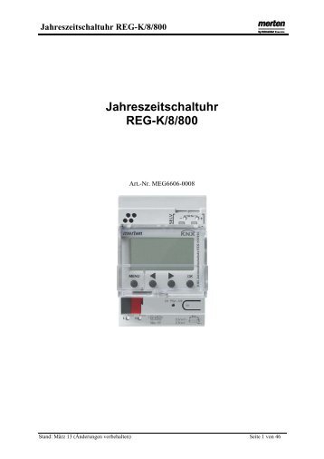 MEG6606-0008 Jahreszeitschaltuhr REG-K/8/800 - Merten