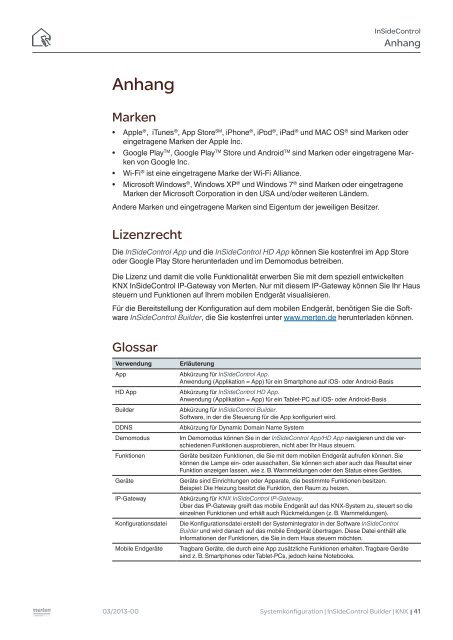 Benutzerhandbuch InSideControl Builder SystemÃ¼bersicht - Merten