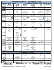 Fitness Class Schedule/Descriptions