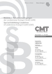 Special Exhibiting Conditions of Landesmesse Stuttgart GmbH