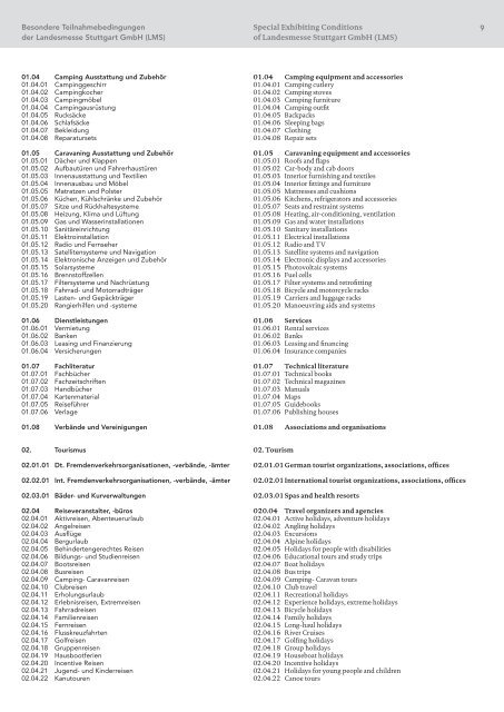 Special Exhibiting Conditions of Landesmesse Stuttgart GmbH