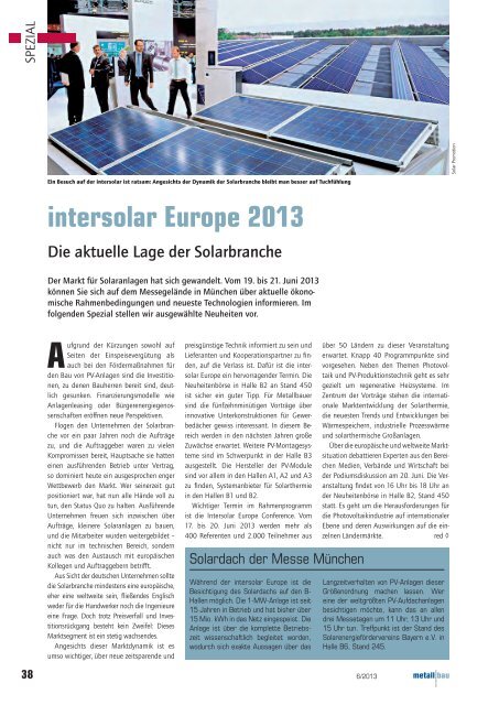 intersolar Europe 2013 - Metallbau