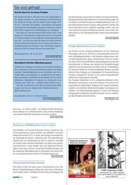 Aktuelle Ausgabe der metallbau