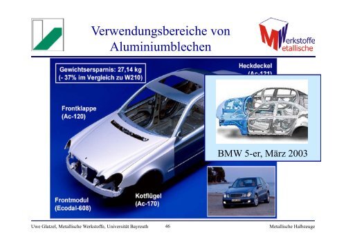 Metallische Halbzeuge Teil a - Lehrstuhl Metallische Werkstoffe ...