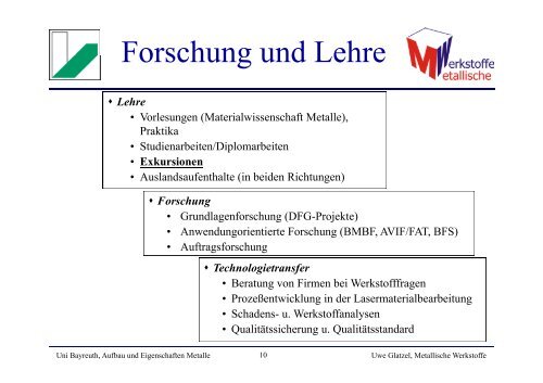 Einf_MaWi_MetalleA - Lehrstuhl Metallische Werkstoffe, Universität ...