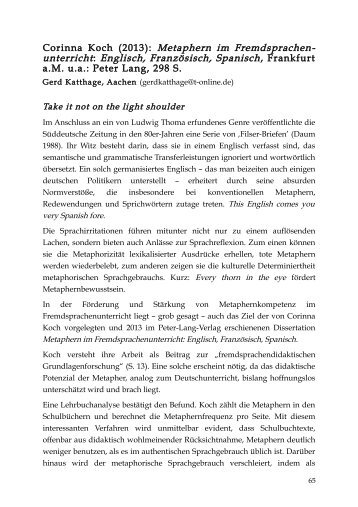 Corinna Koch (2013): Metaphern im Fremdsprachen - metaphorik.de