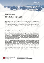 Klimabulletin März 2013 März 2013 - MeteoSchweiz - admin.ch