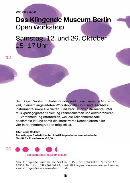 Programm Berlin, oktober 2013 - Museum für Kommunikation Berlin