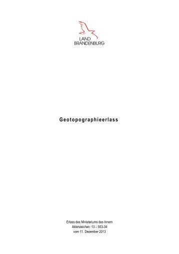 Geotopographieerlass - Ministerium des Innern des Landes ...