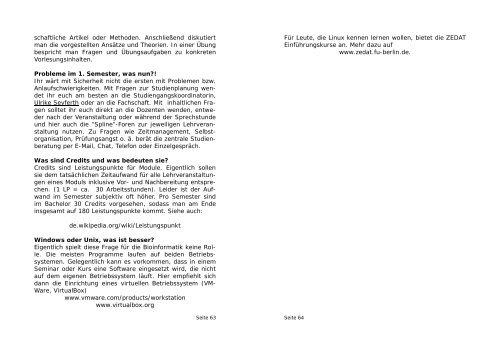 Ersti-Broschüre 2011/12 - Fachbereich Mathematik und Informatik