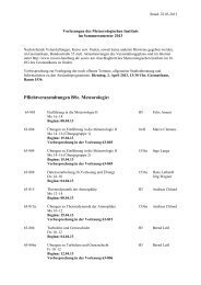 Sommersemester 2013 - Meteorologisches Institut, Universität ...