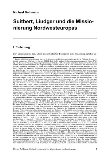 Suitbert, Liudger und die Missionierung Nordwesteuropas - Michael ...