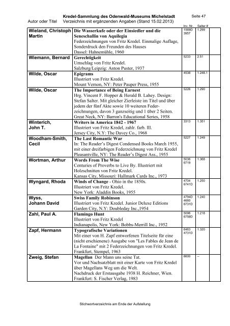 Bücherverzeichnis als pdf - Michelstadt