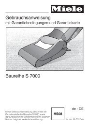 Gebrauchsanweisung Baureihe S 7000 - Miele