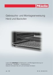 Gebrauchs- und Montageanweisung Herd und Backofen - Miele