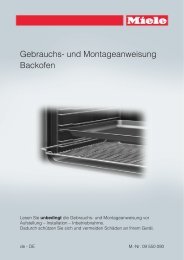 Gebrauchs- und Montageanweisung Backofen - Miele