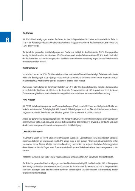 Unfallbericht 2012.pdf - Ministerium für Infrastruktur und Landwirtschaft