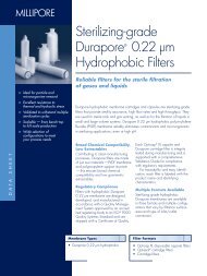 Sterilizing-grade Durapore® 0.22 µm Hydrophobic Filters - Millipore