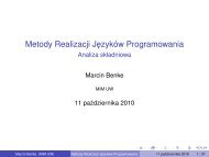 Metody Realizacji Jezyków Programowania - Analiza składniowa