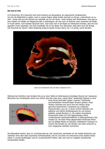 Der Ast im Fels Achat-Almanach Der Ast im Fels ... - Mineralworld.de
